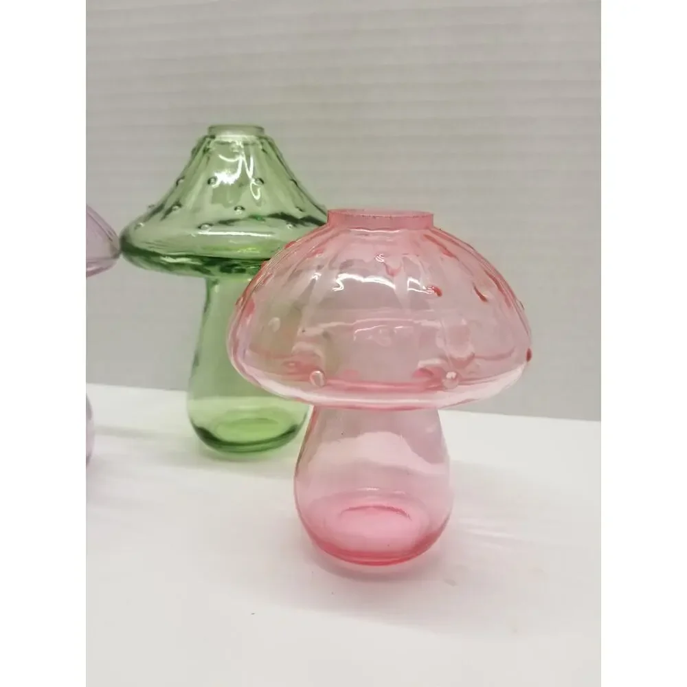 Glass Mushroom Vase Set Target Bullseye Spring 2024 Pink Purple Green